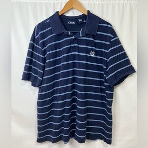 Men’s Chaps Blue and White Striped Polo Shirt Size XXL